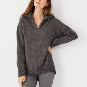NEW Ann Taylor Zip Collar Pullover Sweater - Small Petite